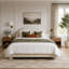 Lit plateforme en tissu bouclé Boucle-134370808-134370807