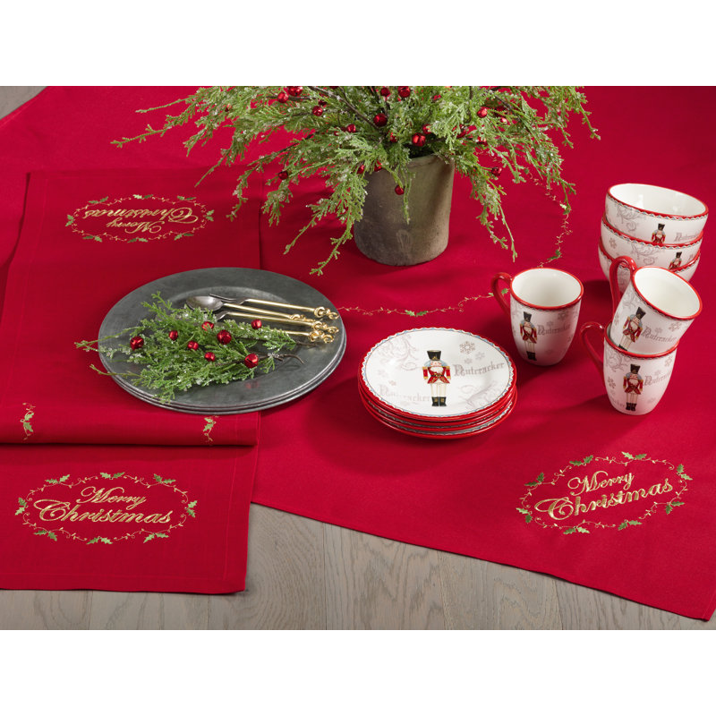 Nappe Merry Christmas Holly, Carré 54 po