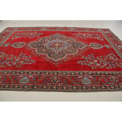 Tapis Oushak rétro de couleur rouge riche, idéal pour rehausser l'élégance de la décoration intérieure