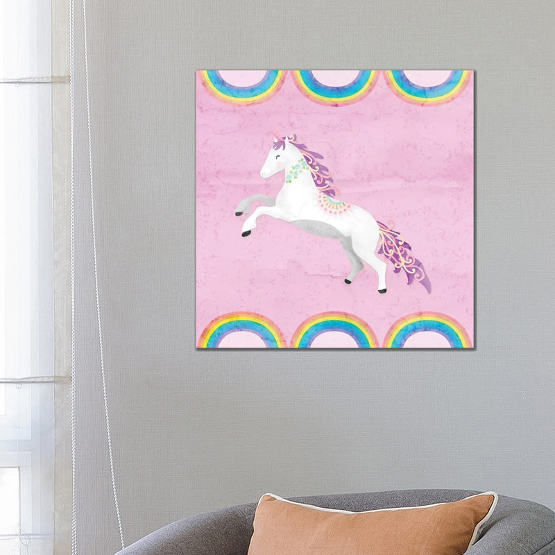 Rainbow Unicorn II by Noonday Design - Wrapped Canvas Print, 66.04cm H x 66.04cm W x 1.91cm D