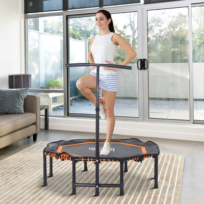 Freeport Park in. Hexagon Fitness Trampoline with Handlebar
