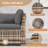 Outdoor Yellow PE Rattan Slant Back Wicker Sofa, 4 Armless Sofas Set, All-Weather Patio Couch For Porch, Backyard, Garden-377178366