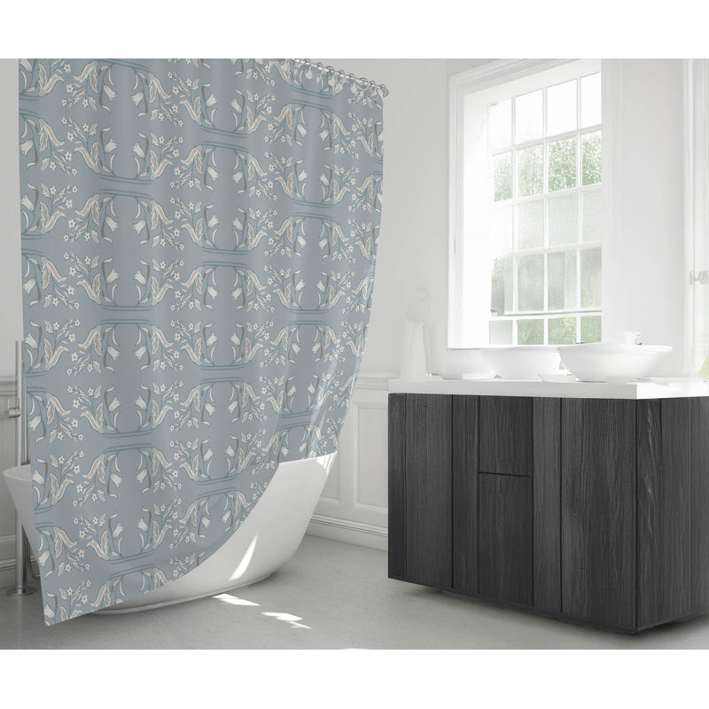Rideau de douche léger Mira, Bleu gris