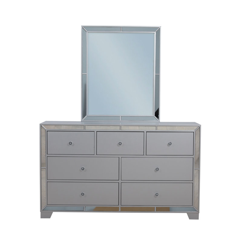 Belisa Dresser Mirror Set, Silver
