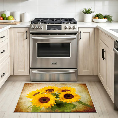 Pink Sunflowers Sunflower Colorful Summer Nature Light Clouds Leaf Sun Happy Machine Washable Indoor Area Rug