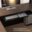 Bureau en L de 72 pouces avec tiroirs et plateau à clavier en Antigua et noir-309343159