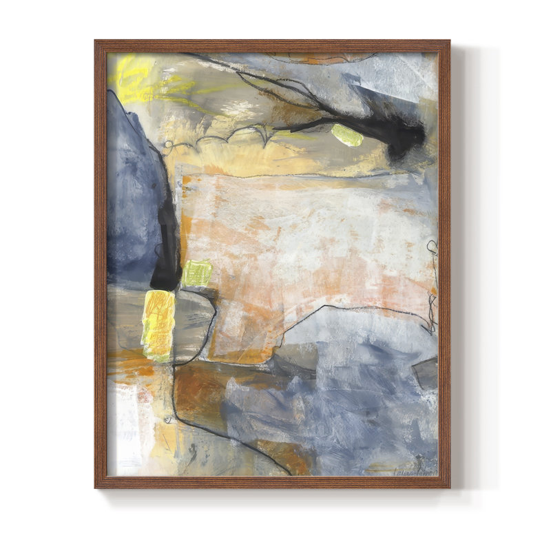 «Lost in Reality II», reproduction encadrée - bois massif, Noyer, H 11 po x l 9 po