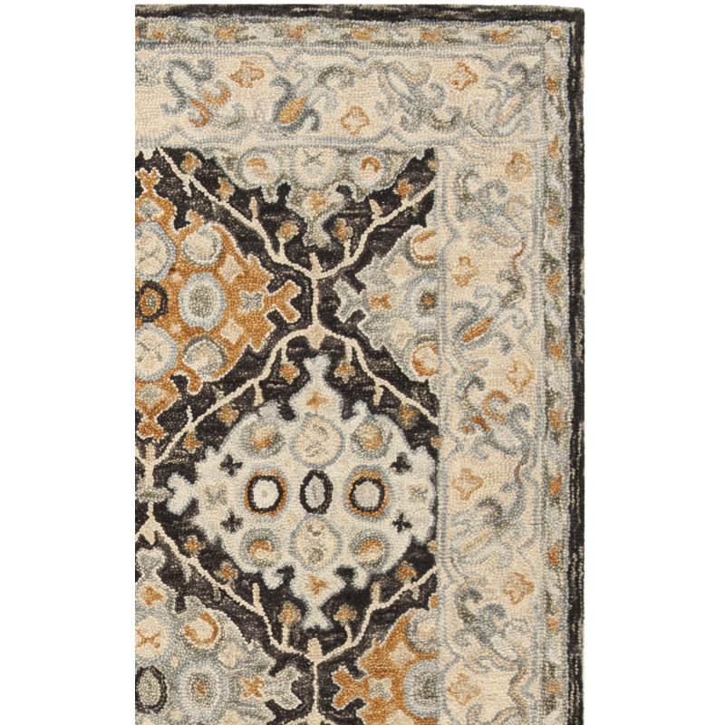 Tapis oriental beige / brun en laine / coton touffeté à la main Vahakn, Rectangle 8 pi x 10 pi