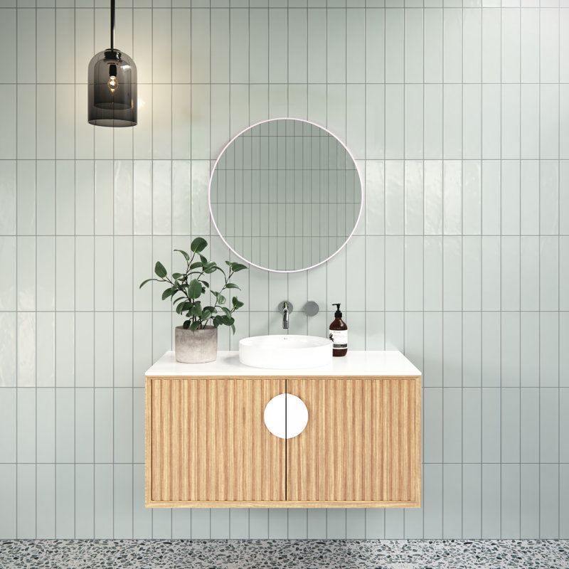 Modern & Contemporary Bathroom/Vanity Mirror, Pink, 24" x 24"
