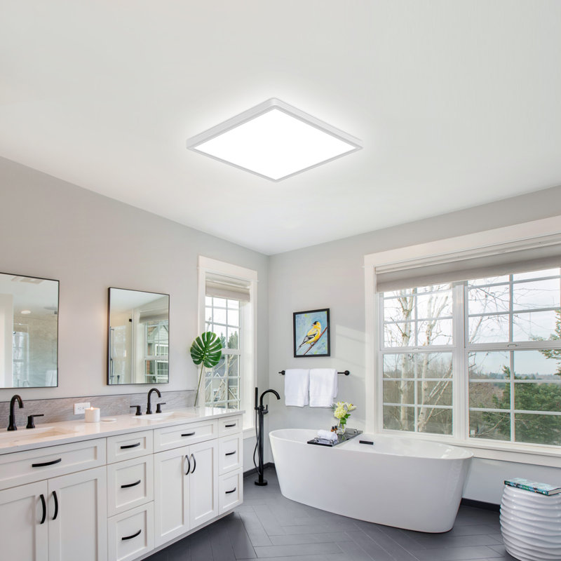 Sahiti LED Square Flush Mount Ceiling Light 6000K White Light 