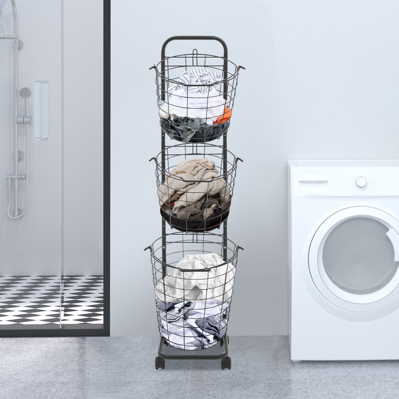 Rolling Laundry Basket with Handles