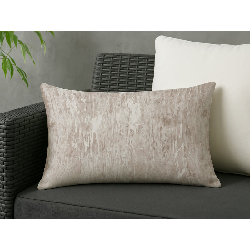 Coussin décoratif intérieur et extérieur Modern, Beige abstrait 3, Rectangle H 20 po x l 14 po
