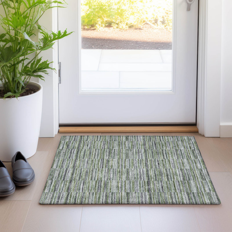 Charlianne Striped Indoor / Outdoor Rug, Rectangle 1'8" x 2'6"