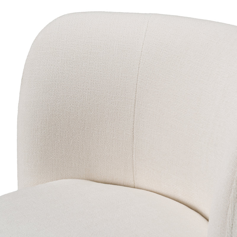 Chaise d'appoint pivotante Kepler, Ivoire tressé