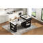 Îlot de cuisine classique de 59,5 po avec table de salle à manger extensible, rangement double face et deux mobiles pour une utilisation flexible dans la maison-133698559-133698563-133698566