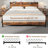 Industrial Full/Queen/King Bed Frame with Charging Station & Storage - Rustic Brown, No Box Spring Needed-1615187699