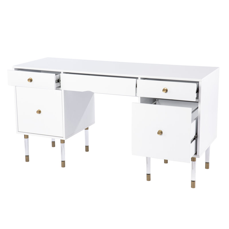 Thorton Plastic / Acrylic Writing Desk, White