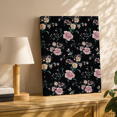 Toile à motif floral sans couture avec délicates fleurs roses et crème, y compris de grandes fleurs et de petits groupes