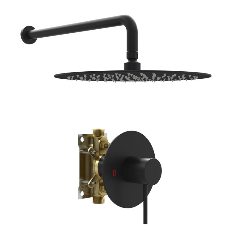 Robinet de douche mural, Noir mat