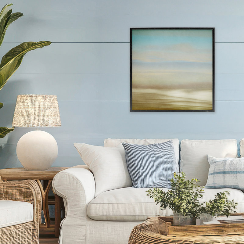 Giclée encadrée Westward Foggy Horizon, conception par Roberta Murray, H 24 po x l 24 po, Giclée encadrée noir minuit