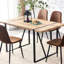 Table de salle à manger rectangulaire industrielle, 55,1 po x 31,4 po x 29,9 po, plateau de table en bois d'ingénierie épais de 1,5 po et pieds en métal thermolaqué noir, pour la maison pouvant accueillir 4 à 6 personnes, cuisine-1199419526