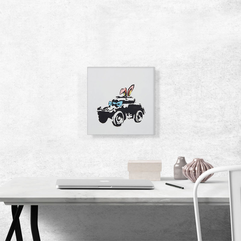 «Armoured Car» par Banksy, reproduction d'art sur toile tendue, H 12 po x l 12 po x P 1,5 po