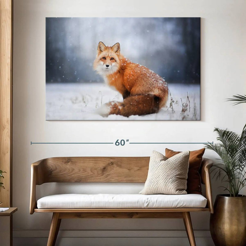 Portrait de petit renard roux Brampt, H 34 po x l 51 po