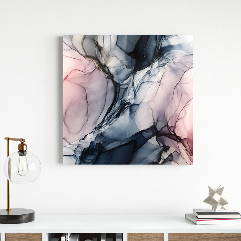 Elizabeth Elizabethson rosé gris marine abstrait calme, H 30 po x l 30 po