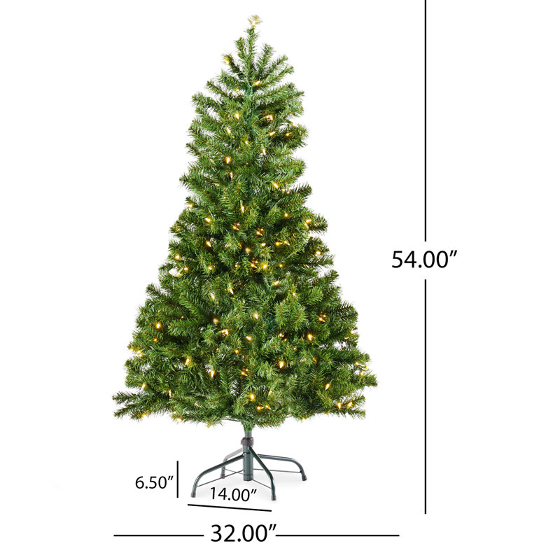 4.5' Hinged Tree With 200 Clear Lights-UL