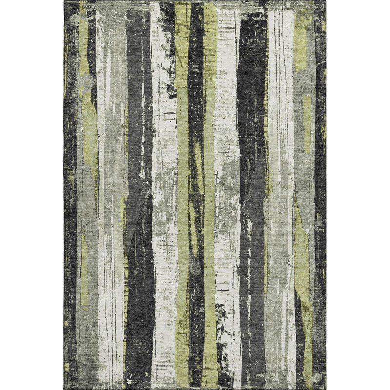 Premium Machine Washable Mayfield AMF1872 Stripes Rug, Rectangle 8' x 10'