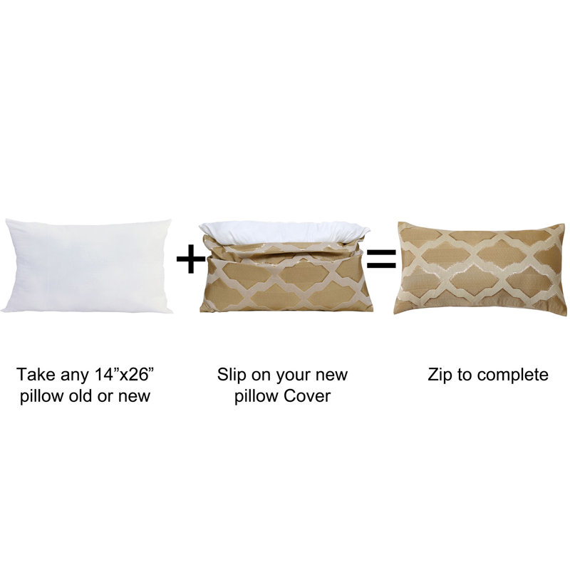 Safi Geometric Lumbar Pillow Cover, Taupe