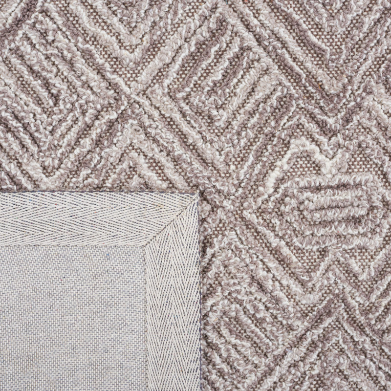Anaisabel Textual Hand Tufted Wool/Cotton Southwestern Rug in Brown, Rectangle 4' x 6'