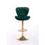 Ensemble de 2 tabourets de bar avec repose-pieds chromé et base pivotante à hauteur réglable en velours-1992608300
