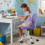 Chaise de bureau à domicile, chaise de travail colorée avec coussin rembourré en filet doux, chaise d'ordinateur pivotante réglable en hauteur pour les adolescents, mauve-133354932