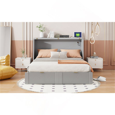 Murphy Bed With Drawer And A Set Of Sockets & USB Ports, Pulley Structure Design by Latitude Run