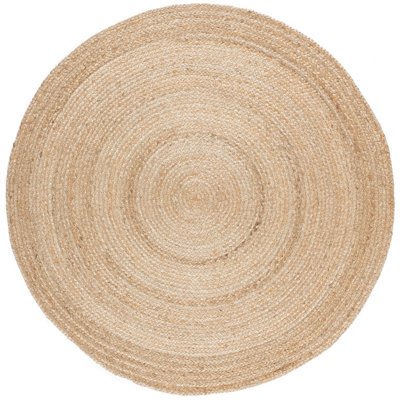 Stanley Hand Braided Jute Beige Rug, Oval 140 x 190cm