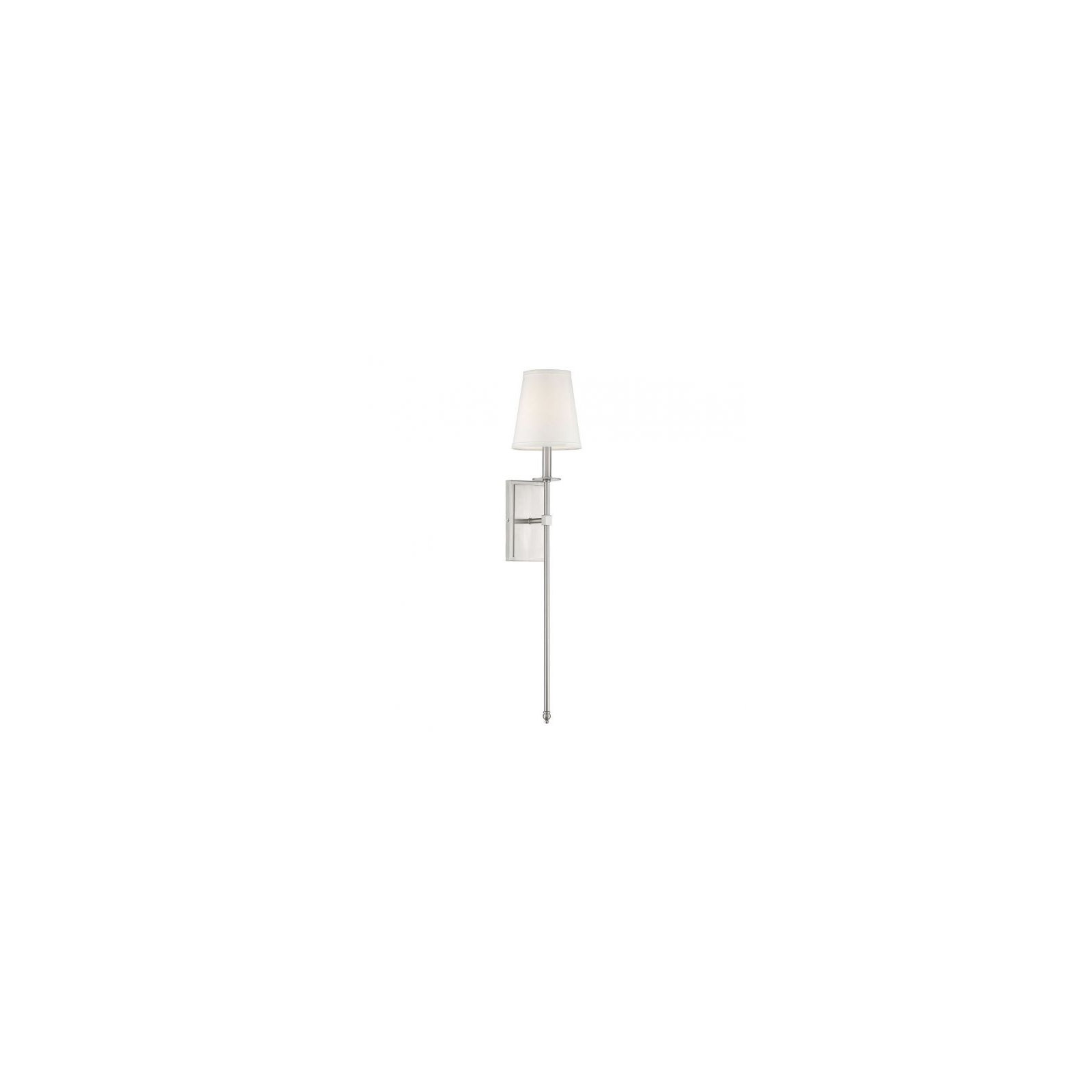 Jillian 1-Light Wallchiere, 33.5" H x 6.75" W x 8'' D, Satin Nickel