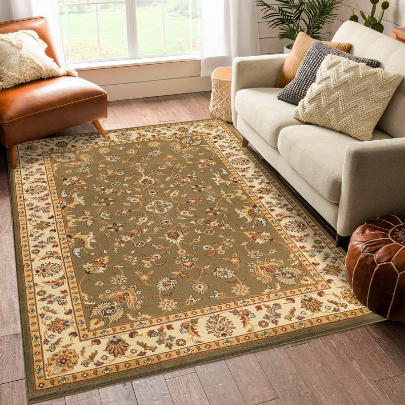 Classic GC_VIN5008 Green 10 Ft. 6 In. X 14 Ft. 6 In. Area Rug, Rectangle 10'7" x 14'7"