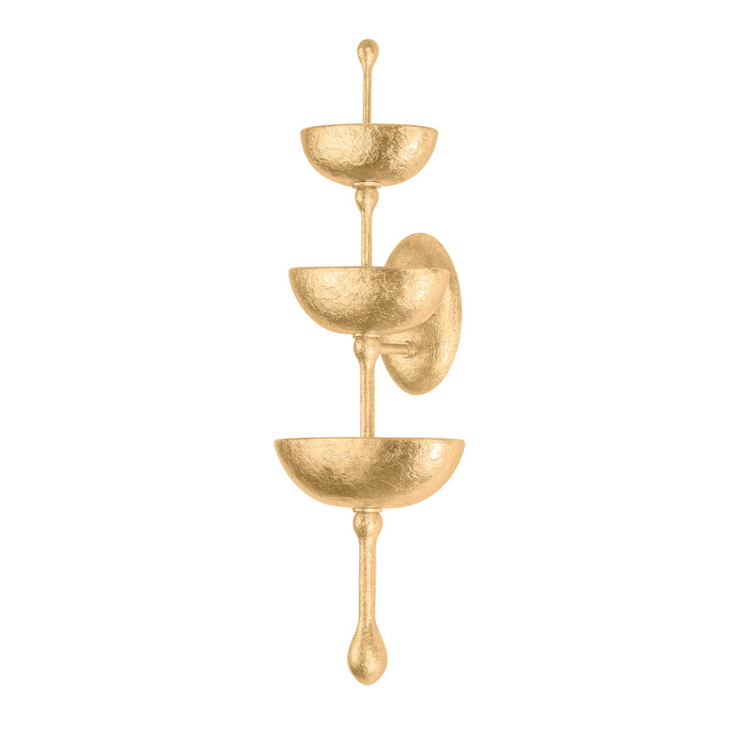 Aura 6 Light Wall Sconce, Vintage Gold Leaf