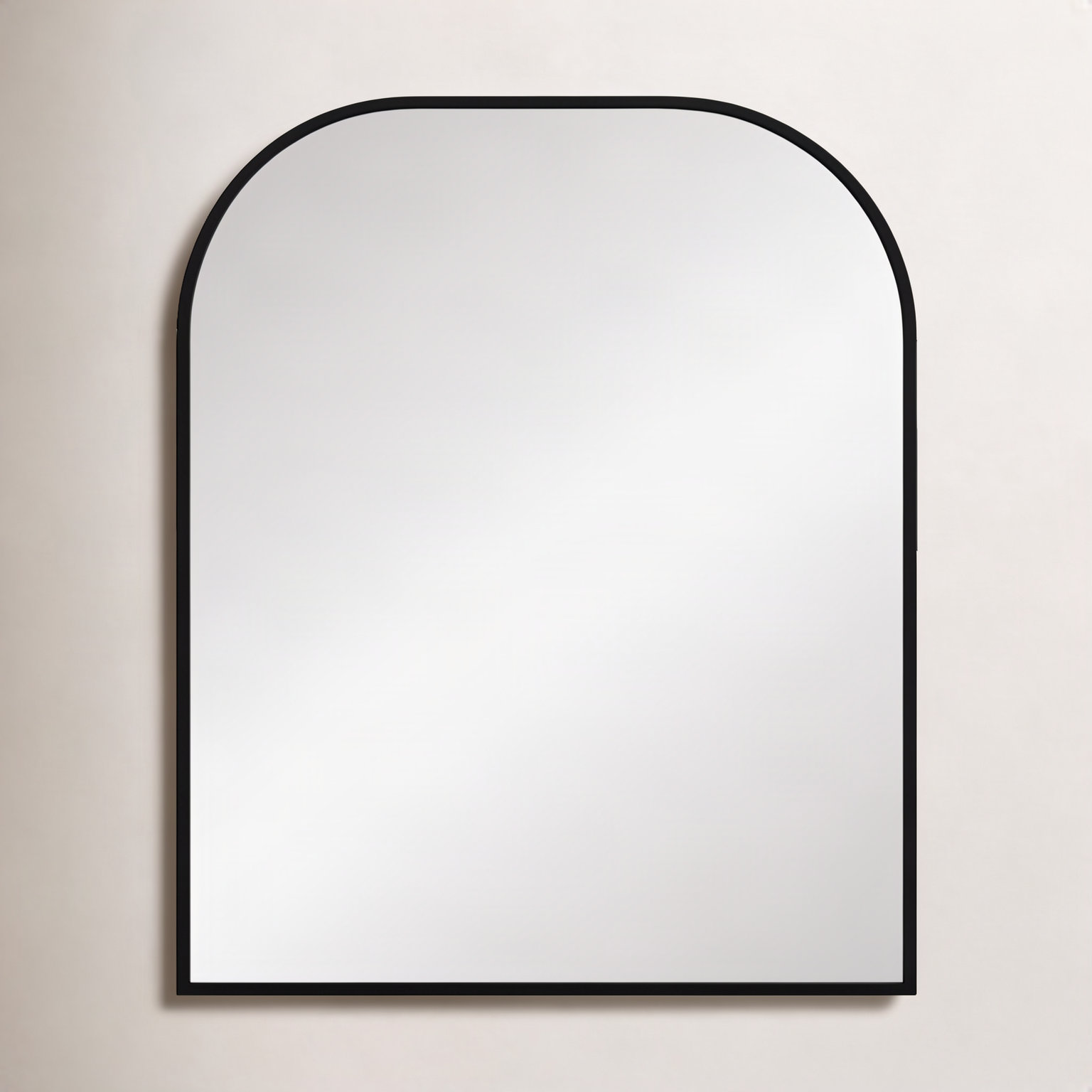 Sabine Metal Wide Arch Wall Mirror, 42" x 36", Black