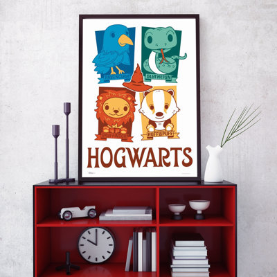 Harry Potter Chibi Hogwarts Houses Unique Nostalgic MightyPrint Wall Decor