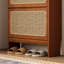 Armoire à chaussures de style moderne, hauteur de 65 po pour l'entrée du couloir, 3 tiroirs et espace de rangement en noyer