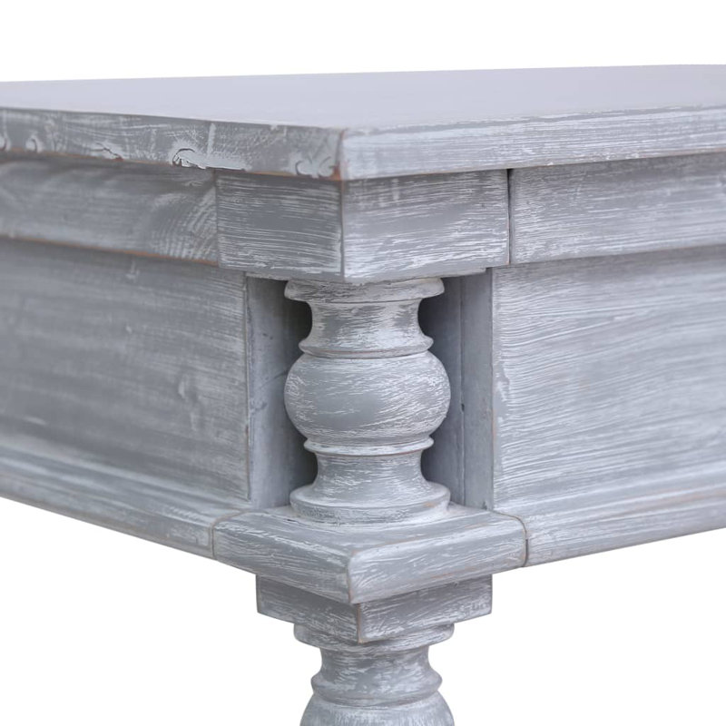 Davisson Solid Wood Writing Desk, Grey, 78cm H x 115cm W x 50cm D