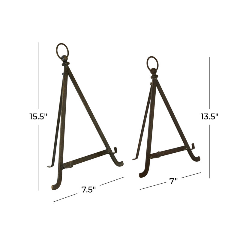 Charloette Metal Display Bronze Easel with Foldable Stand