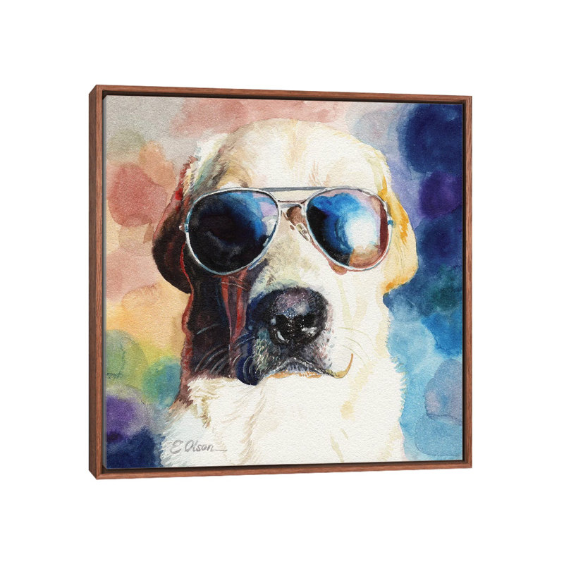 Bad Cop - reproduction d'art, H 18 po x l 18 po x 1,5 po, Toile avec cadre en bois classique, Pas de tapis