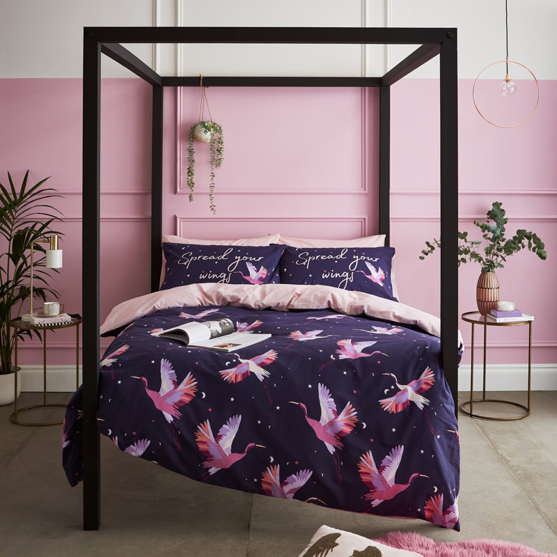 Cosmic Cranes Duvet Cover Set, Kingsize