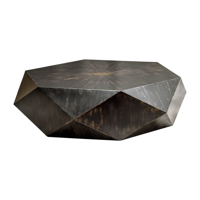 Kane Coffee Table, Worn Black, 14" H x 50" L x 50" W