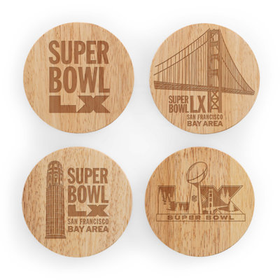 Super Bowl LX Coasters with Bottle Openers Set of 4