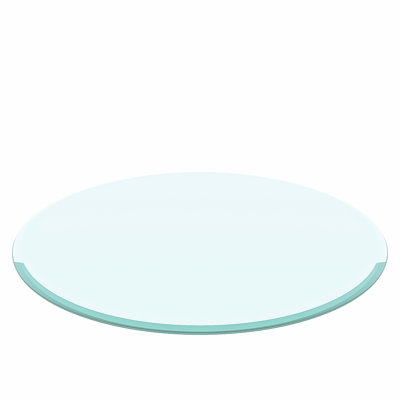 Plateau de table en verre trempé de 24 po d'épaisseur de 2 à 5 po, bord biseauté, résistant à la chaleur et aux chocs, idéal pour les tables de patio de bureau