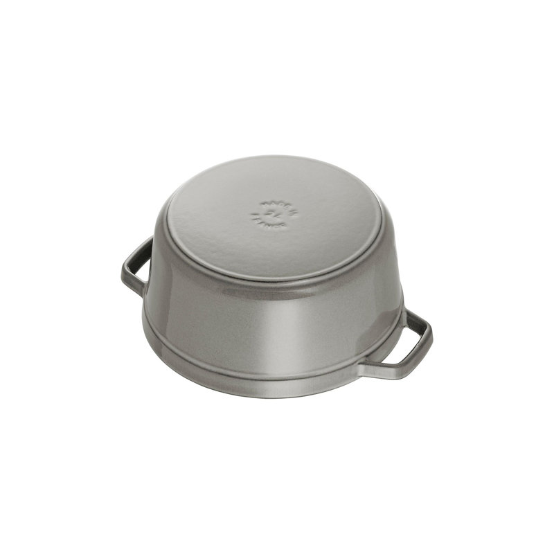 La Cocotte Cast Iron Round Cocotte, 0.75 quarts, Graphite Gray